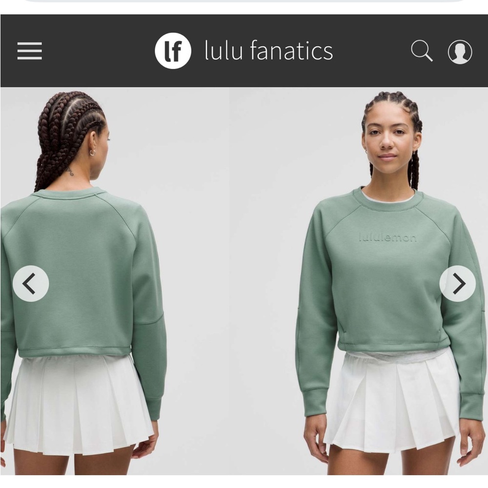 NWT Lululemon Smooth Spacer Cropped Pullover Graphic 8 Crater Blue Waist Length